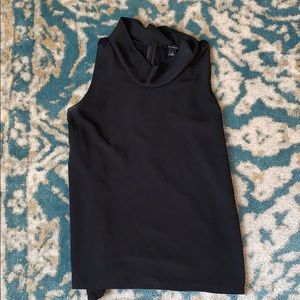Ann Taylor mock neck black shell sleeveless shirt